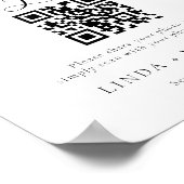 Botanische kam Capture liefde QR code bruiloft Tek Poster (Hoek)