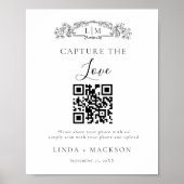 Botanische kam Capture liefde QR code bruiloft Tek Poster (Voorkant)