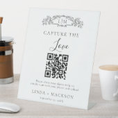 Botanische kam Capture liefde QR code bruiloft Tek Reclamebord Met Voetstuk (Insitu)