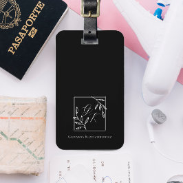 botanische kam | Tijdloos monogram Bagagelabel