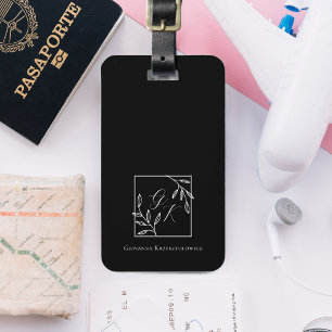 botanische kam   Tijdloos monogram Bagagelabel