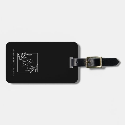 botanische kam | Tijdloos monogram Bagagelabel (Voorkant horizontaal)