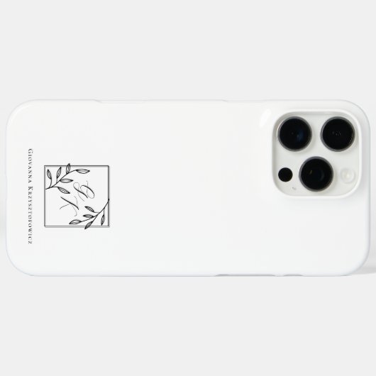 botanische kam | Tijdloos monogram Case-Mate iPhone Case (Achterkant (horizontaal))
