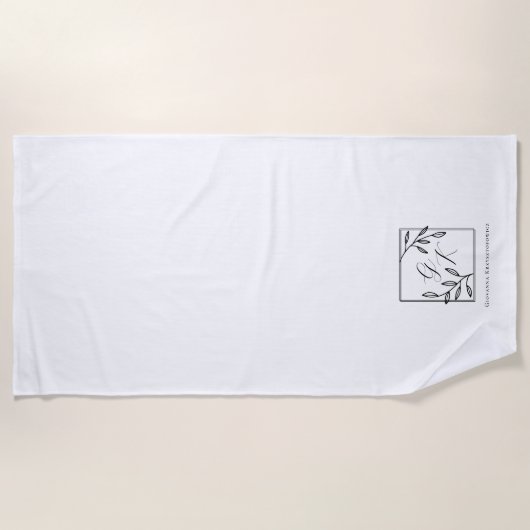 botanische kam | Tijdloze Monogram Strandlaken (Voorkant)
