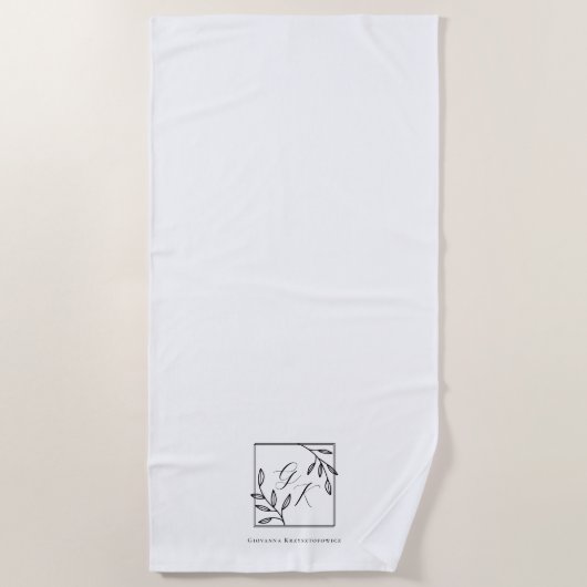 botanische kam | Tijdloze Monogram Strandlaken (Voorkant)