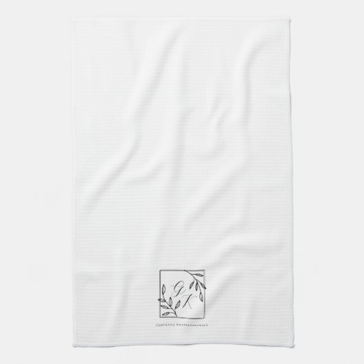botanische kam | Tijdloze monogram theedoek (Verticaal)