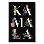 Botanische Kamala Harris Stemmen 2024 Bloemen Stem Foto Afdruk (Voorkant)