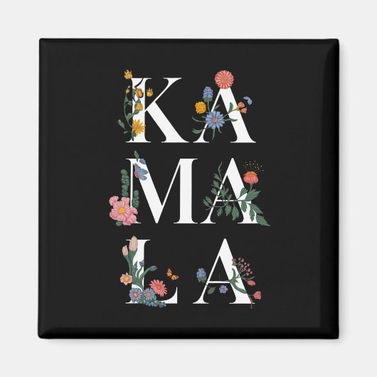 Botanische Kamala Harris Stemmen 2024 Bloemen Stem Magneet (Voorkant)