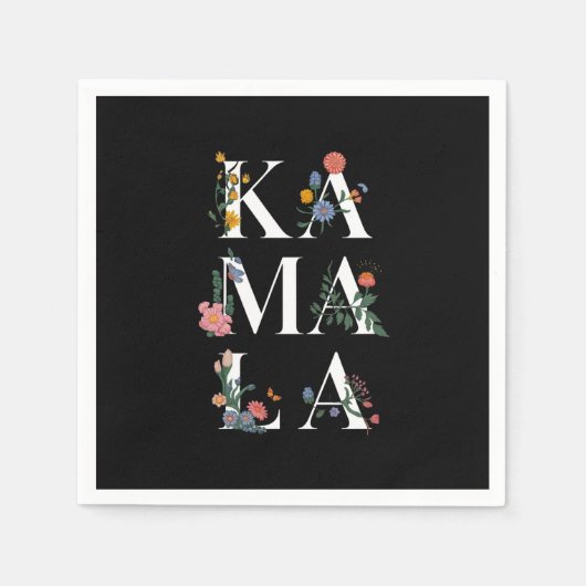 Botanische Kamala Harris Stemmen 2024 Bloemen Stem Servet (Voorkant)