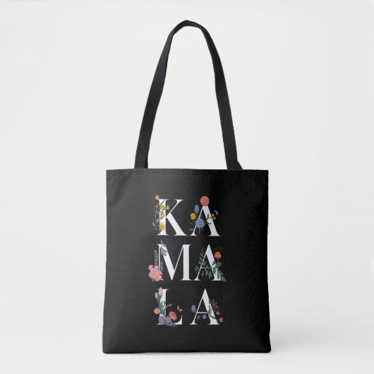 Botanische Kamala Harris Stemmen 2024 Bloemen Stem Tote Bag (Voorkant)
