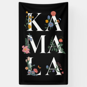 Botanische Kamala Harris Stemming 2024 Bloemrijke  Spandoek