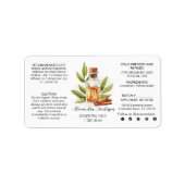 Botanische kaneel etherische oliën Waterverf Etiket (Voorkant)