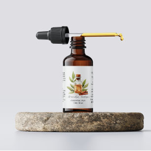 Botanische kaneel etherische oliën Waterverf Etiket