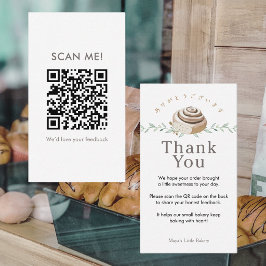 Botanische Kaneelbroodje Laat een Review QR Code Visitekaartje