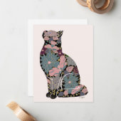 Botanische Kat Nota Kaart Notitiekaartje (Voorkant / Achterkant in situ)