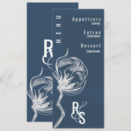 Botanische katoenblauwe Plant bruiloft Kaart