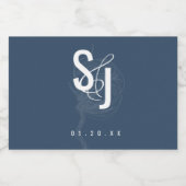 Botanische katoenblauwe Plant bruiloft Voedselcontainer Etiket (Enkel label)