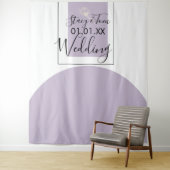 Botanische Katoenplant Lavendel Trouwfoto Wandkleed (In situ)