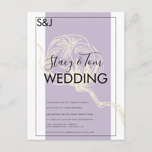 Botanische katoenwijn Plant Lavender Weddenschap Briefkaart (Voorkant)