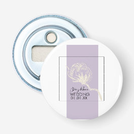 Botanische katoenwonden Plant lavender Weddenschap Button Flesopener