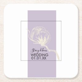 Botanische katoenwonden Plant lavender Weddenschap Kartonnen Onderzetters