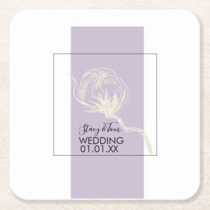 Botanische katoenwonden Plant lavender Weddenschap Kartonnen Onderzetters