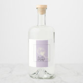 Botanische katoenwonden Plant lavender Weddenschap Likeurfles Etiket (Voorkant)