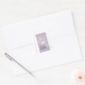 Botanische katoenwonden Plant lavender Weddenschap Vierkante Sticker (Envelop)