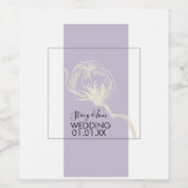 Botanische katoenwonden Plant lavender Weddenschap Wijn Etiket (Enkel label)