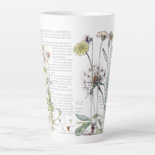 Botanische katten Verse bloem Bloemen Latte Mok (Voorkant)
