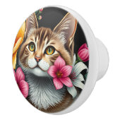Botanische Kattenhaven Keramische Knop (Rechts)