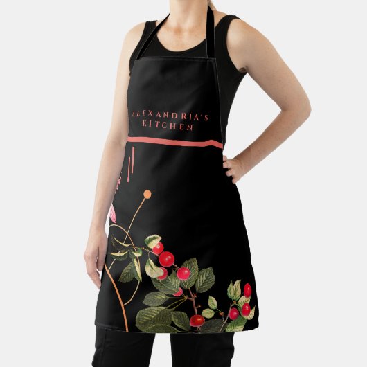 Botanische kersen | Aangepaste naam + keuken | Zwa Schort (Insitu)