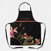 Botanische kersen | Aangepaste naam + keuken | Zwa Schort (Voorkant)