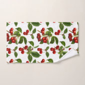 botanische kersen afdrukken op wit bad handdoek (Handdoek)