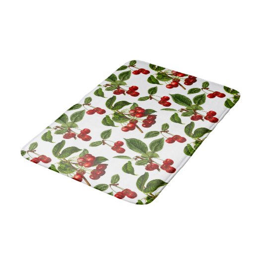  botanische kersen afdrukken op wit badmat (Gekanteld)