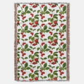  botanische kersen afdrukken op wit deken (Voorkant Verticaal)