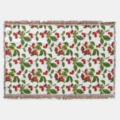 botanische kersen afdrukken op wit deken (Voorkant)