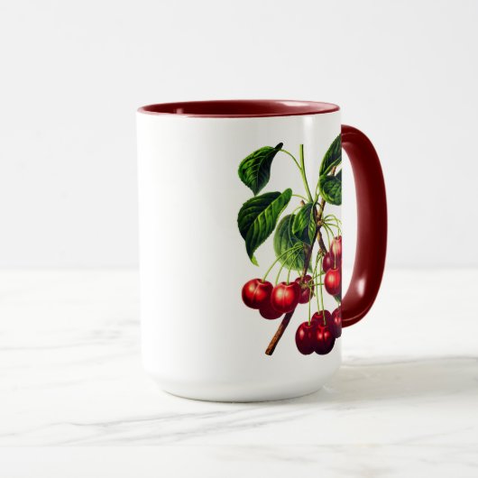  Botanische Kersen Print Mok (Voorkant rechts)