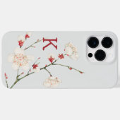 Botanische Kersenbloesem Bloemige Monogram Letter Case-Mate iPhone Case (Achterkant (horizontaal))