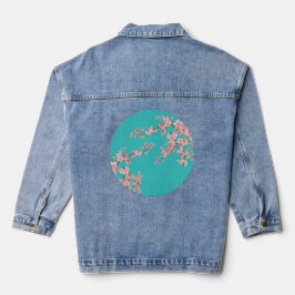 Botanische Kersenbloesem Denim Jas Jacket