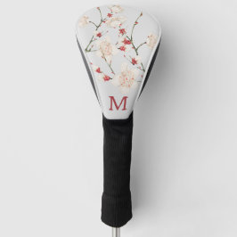 Botanische Kersenbloesem Floral Monogram Letter Golfheadcover