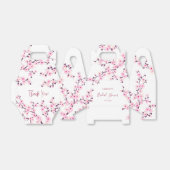 Botanische kersenbloesem roze witte bruidsdouche bedankdoosjes (Uitgevouwen)
