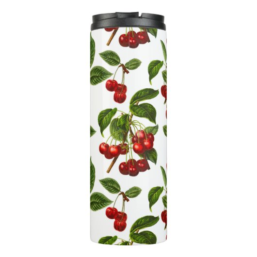  Botanische Kersenprint Thermosbeker (Achterkant)