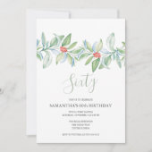 Botanische kerst 60e verjaardag uitnodiging (Voorkant)