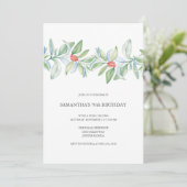 Botanische Kerst 70e verjaardag Kaart (Staand voorkant)