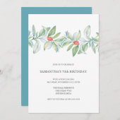 Botanische Kerst 70e verjaardag Kaart (Voorkant / Achterkant)