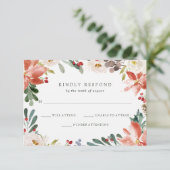 Botanische Kerst | Bruiloft in bloemmotieven Kaart (Staand voorkant)