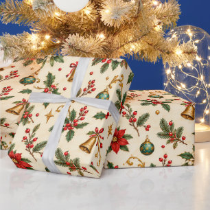 Botanische Kerst Cadeaupapier