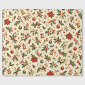 Botanische Kerst Cadeaupapier (Vlak)