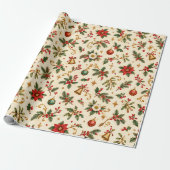 Botanische Kerst Cadeaupapier (Uitgerold)